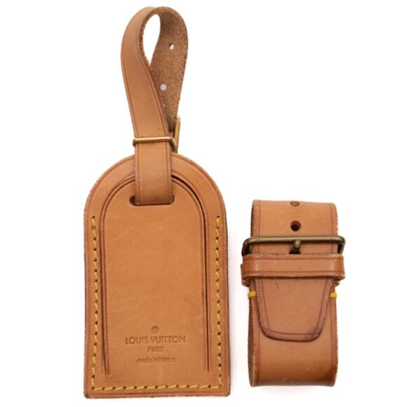 Authentic Louis Vuitton Luggage Tag & Poignet Keepall Luggage Handle Holder N - Picture 1 of 6